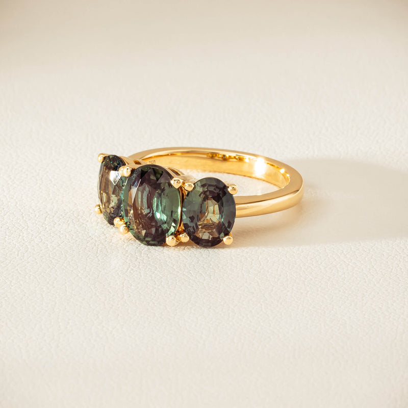 18ct Yellow Gold 4.47ct Green Sapphire Odyssey Ring - Ring - Walker & Hall