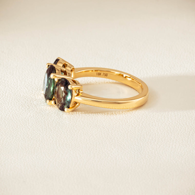 18ct Yellow Gold 4.47ct Green Sapphire Odyssey Ring - Ring - Walker & Hall