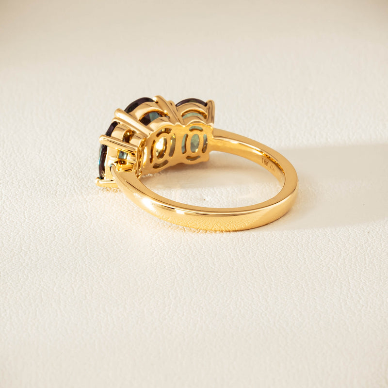 18ct Yellow Gold 4.47ct Green Sapphire Odyssey Ring - Ring - Walker & Hall