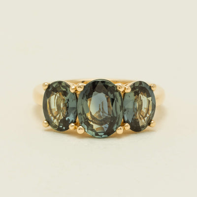 18ct Yellow Gold 4.47ct Green Sapphire Odyssey Ring - Ring - Walker & Hall