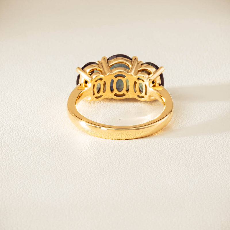 18ct Yellow Gold 4.47ct Green Sapphire Odyssey Ring - Ring - Walker & Hall