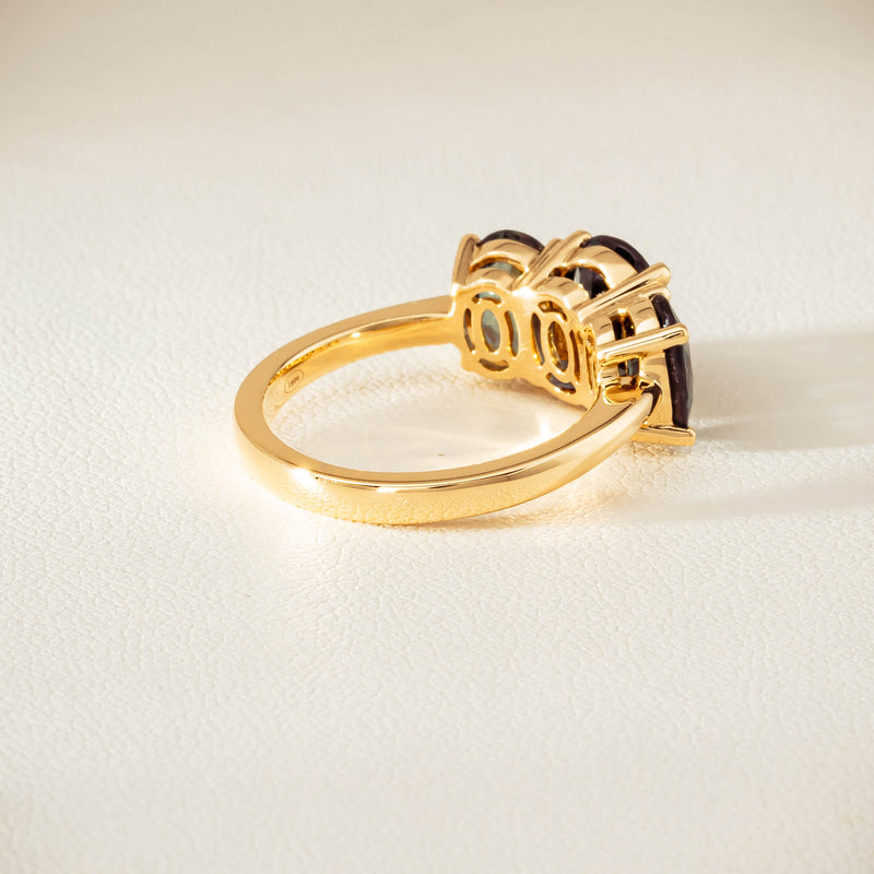 18ct Yellow Gold 4.47ct Green Sapphire Odyssey Ring - Ring - Walker & Hall