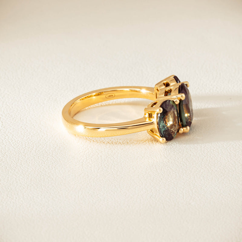 18ct Yellow Gold 4.47ct Green Sapphire Odyssey Ring - Ring - Walker & Hall