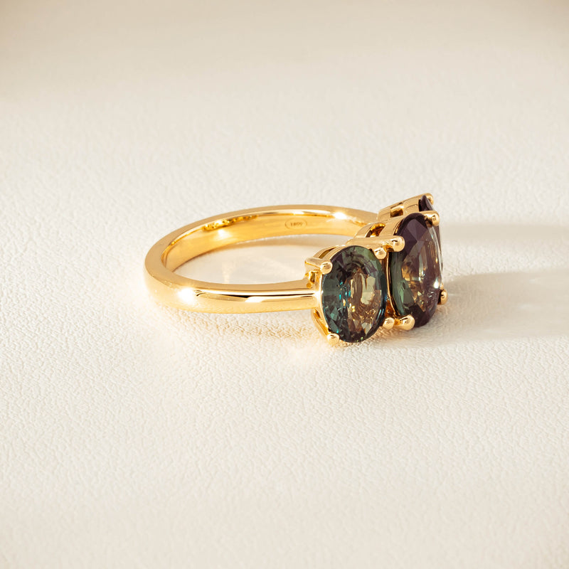 18ct Yellow Gold 4.47ct Green Sapphire Odyssey Ring - Ring - Walker & Hall