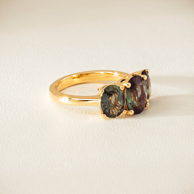 18ct Yellow Gold 4.47ct Green Sapphire Odyssey Ring - Ring - Walker & Hall