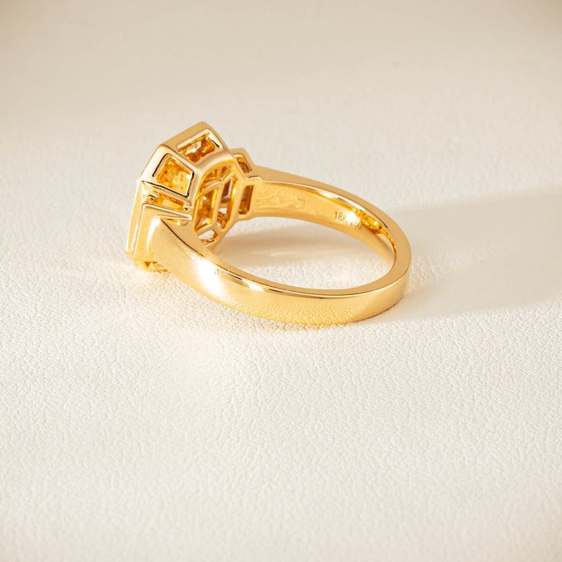 18ct Yellow Gold 2.07ct Yellow Sapphire & Diamond Magritte Ring - Ring - Walker & Hall