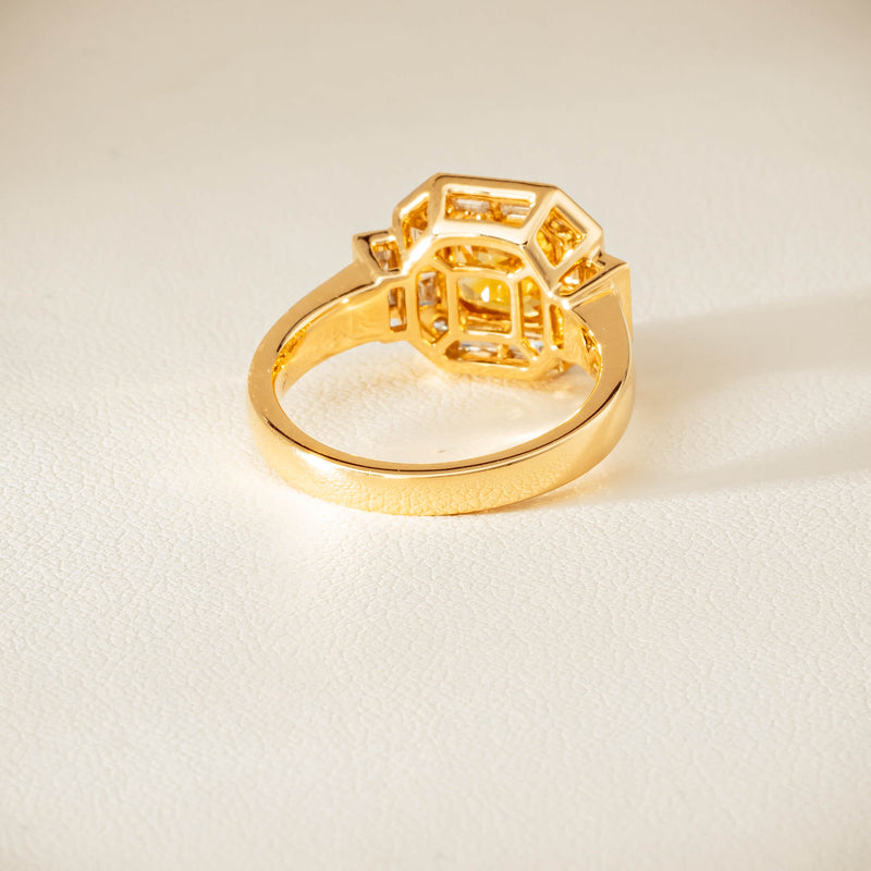 18ct Yellow Gold 2.07ct Yellow Sapphire & Diamond Magritte Ring - Ring - Walker & Hall