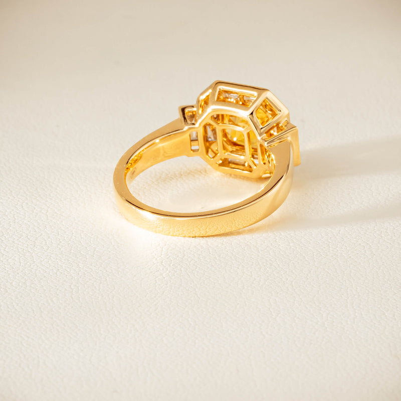 18ct Yellow Gold 2.07ct Yellow Sapphire & Diamond Magritte Ring - Ring - Walker & Hall