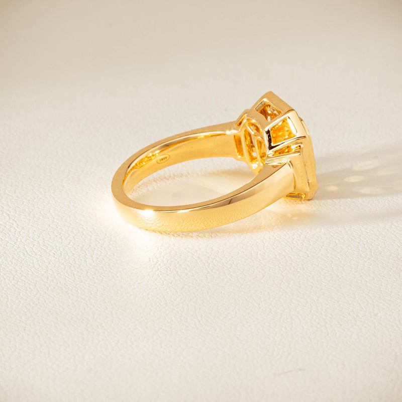 18ct Yellow Gold 2.07ct Yellow Sapphire & Diamond Magritte Ring - Ring - Walker & Hall