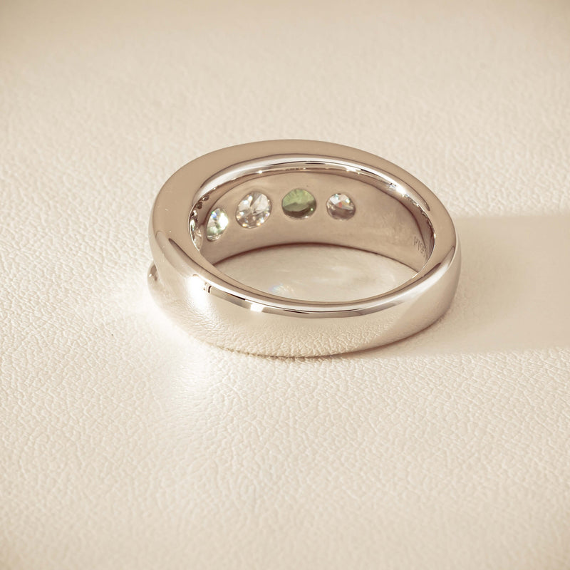 Platinum Green Sapphire & Diamond Eugenie Ring - Ring - Walker & Hall