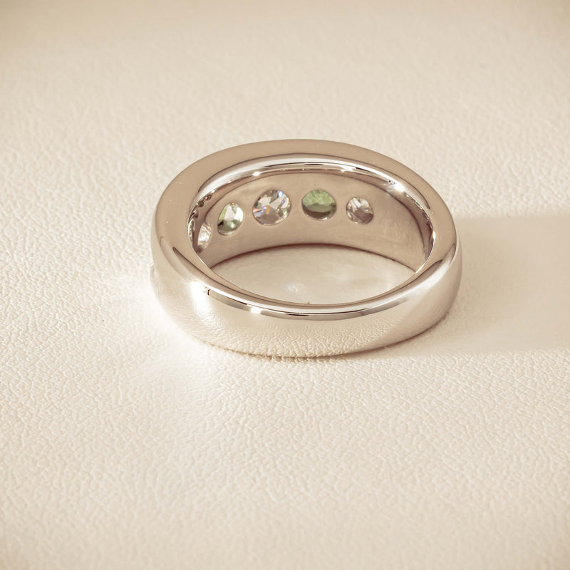 Platinum Green Sapphire & Diamond Eugenie Ring - Ring - Walker & Hall