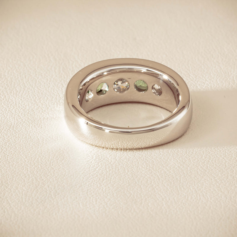 Platinum Green Sapphire & Diamond Eugenie Ring - Ring - Walker & Hall