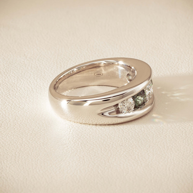 Platinum Green Sapphire & Diamond Eugenie Ring - Ring - Walker & Hall