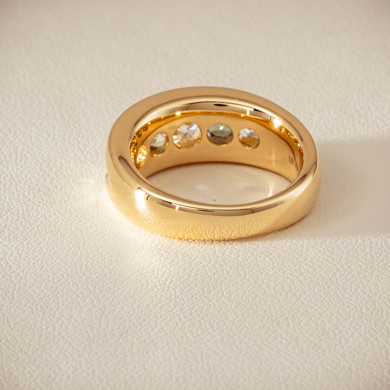 18ct Yellow Gold Green Sapphire & Diamond Eugenie Ring - Ring - Walker & Hall