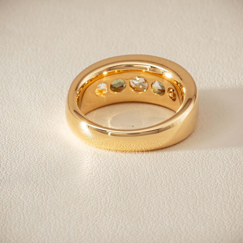 18ct Yellow Gold Green Sapphire & Diamond Eugenie Ring - Ring - Walker & Hall