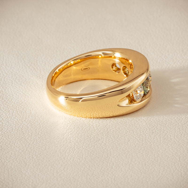 18ct Yellow Gold Green Sapphire & Diamond Eugenie Ring - Ring - Walker & Hall