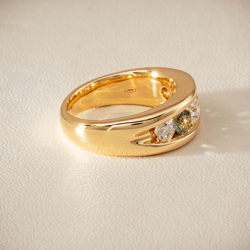 18ct Yellow Gold Green Sapphire & Diamond Eugenie Ring - Ring - Walker & Hall