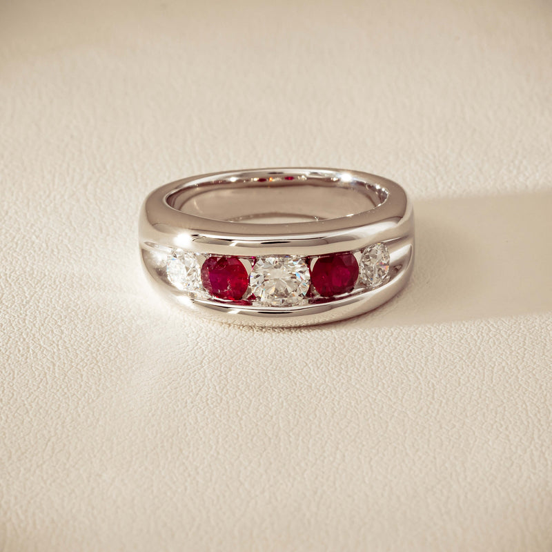 Platinum Ruby & Diamond Eugenie Ring - Ring - Walker & Hall