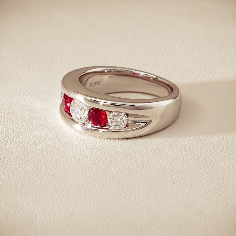 Platinum Ruby & Diamond Eugenie Ring - Ring - Walker & Hall