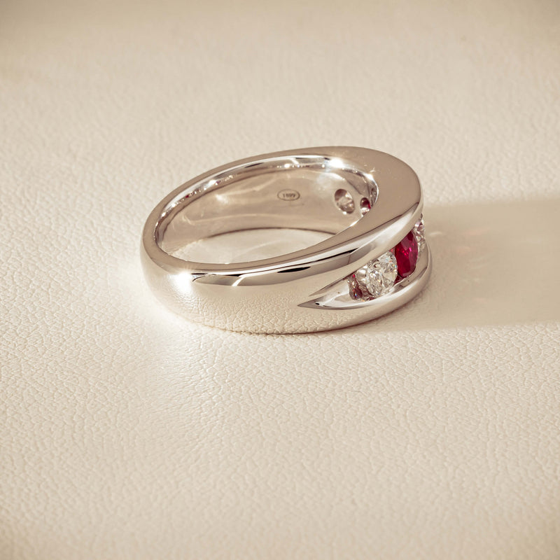 Platinum Ruby & Diamond Eugenie Ring - Ring - Walker & Hall