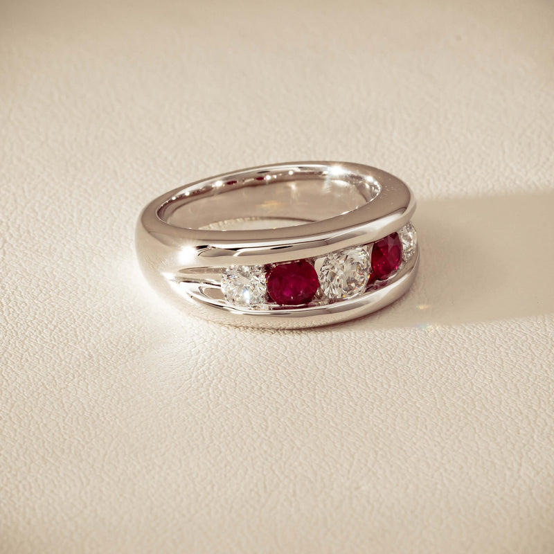 Platinum Ruby & Diamond Eugenie Ring - Ring - Walker & Hall