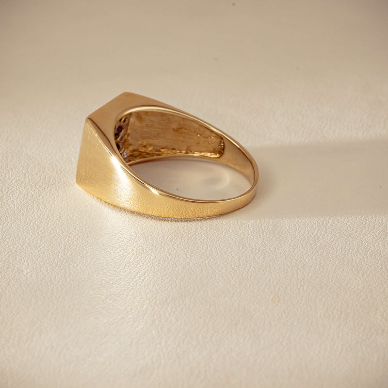 Deja Vu 9ct Yellow Gold Sapphire & Diamond Signet Ring - Ring - Walker & Hall