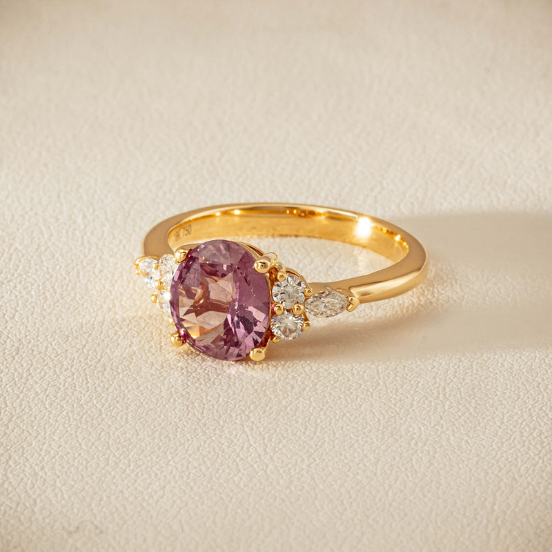 18ct Yellow Gold 2.49ct Padparadscha Sapphire Oriana Ring - Ring - Walker & Hall
