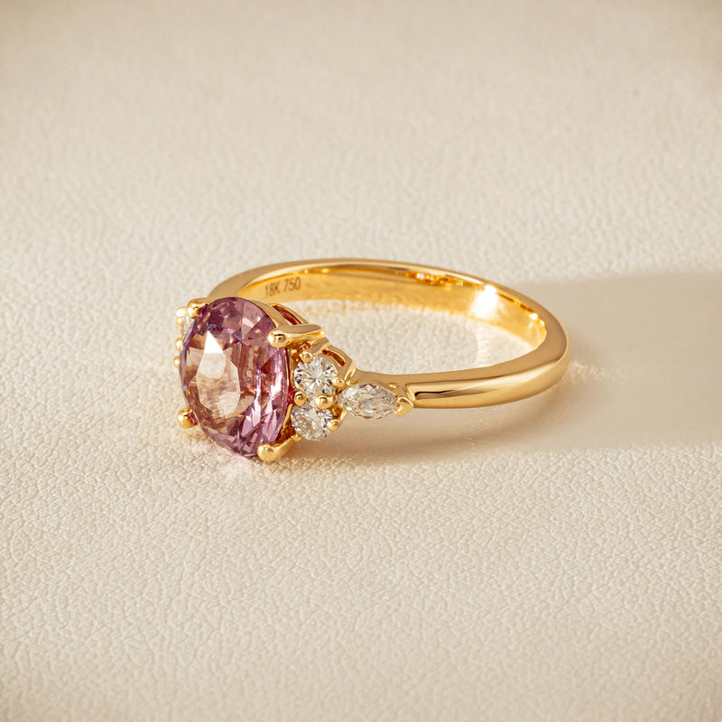 18ct Yellow Gold 2.49ct Padparadscha Sapphire Oriana Ring - Ring - Walker & Hall