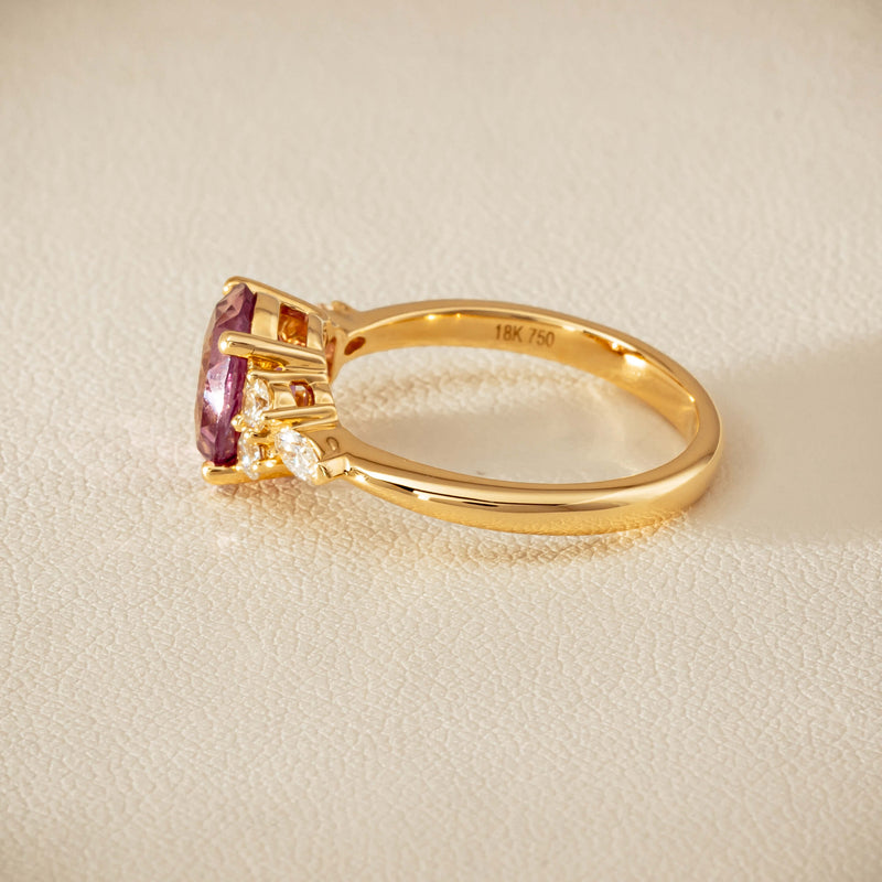 18ct Yellow Gold 2.49ct Padparadscha Sapphire Oriana Ring - Ring - Walker & Hall