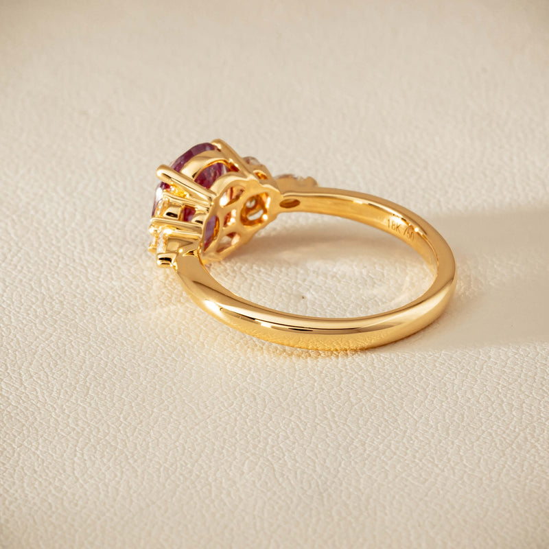 18ct Yellow Gold 2.49ct Padparadscha Sapphire Oriana Ring - Ring - Walker & Hall