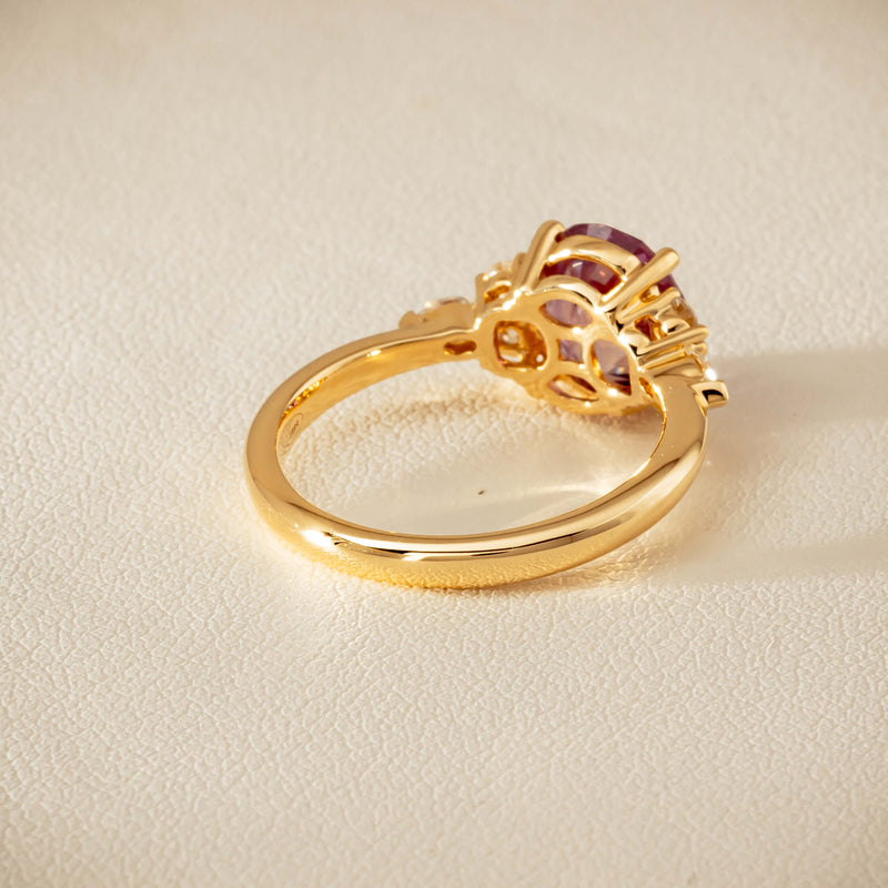 18ct Yellow Gold 2.49ct Padparadscha Sapphire Oriana Ring - Ring - Walker & Hall