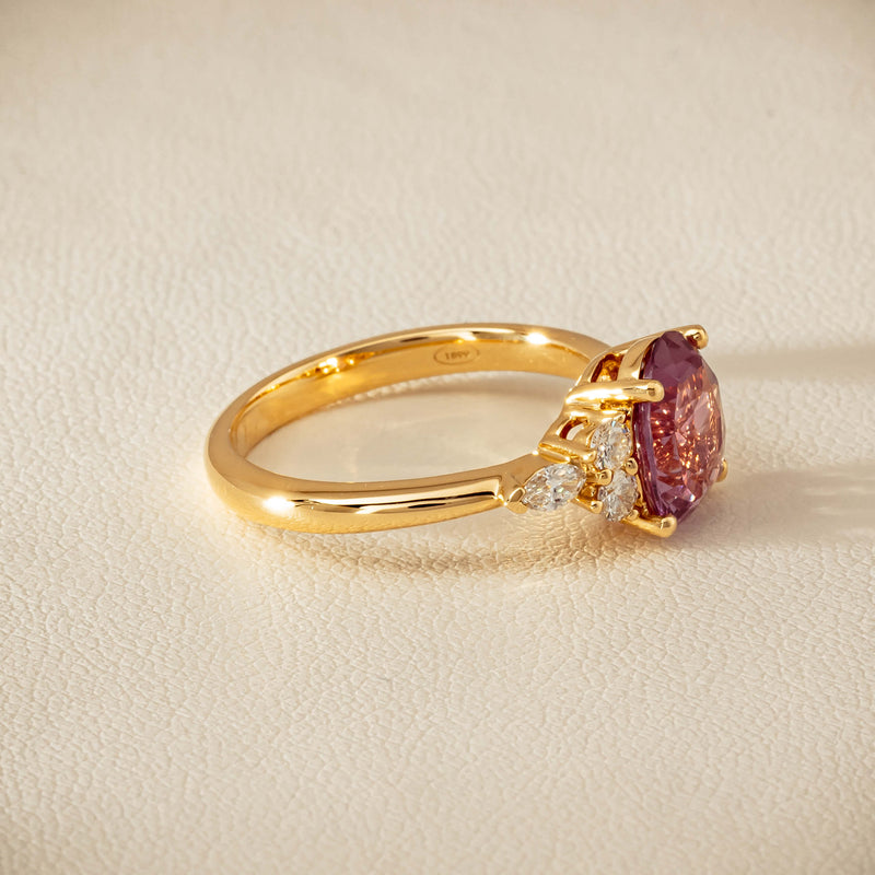 18ct Yellow Gold 2.49ct Padparadscha Sapphire Oriana Ring - Ring - Walker & Hall