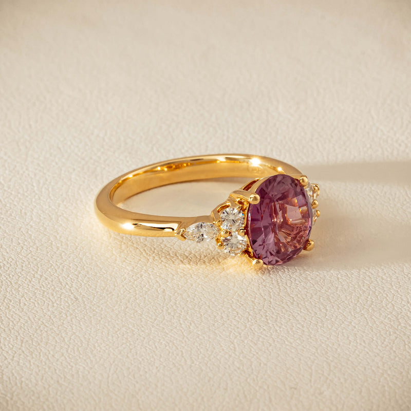18ct Yellow Gold 2.49ct Padparadscha Sapphire Oriana Ring - Ring - Walker & Hall