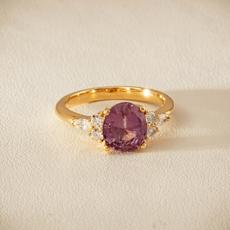18ct Yellow Gold 2.49ct Padparadscha Sapphire Oriana Ring - Ring - Walker & Hall