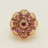Deja Vu 7ct Yellow Gold Pink Tourmaline Cluster Ring