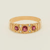Vintage 18ct Yellow Gold Ruby Diamond Checkerboard Ring