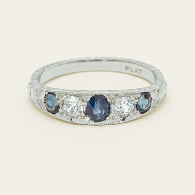 Deja Vu Platinum .83ct Sapphire & Diamond Ring - Ring - Walker & Hall