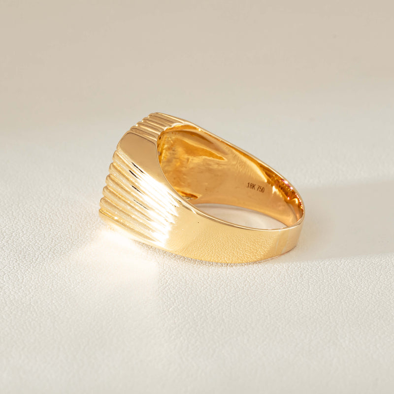 Deja Vu 18ct Yellow Gold Pink Sapphire Diamond Signet Ring - Ring - Walker & Hall