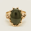 Vintage 9ct Yellow Gold Oval Greenstone Ring - Ring - Walker & Hall