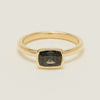18ct Yellow Gold 1.23ct Teal Sapphire Rubover Set Ring - Ring - Walker & Hall