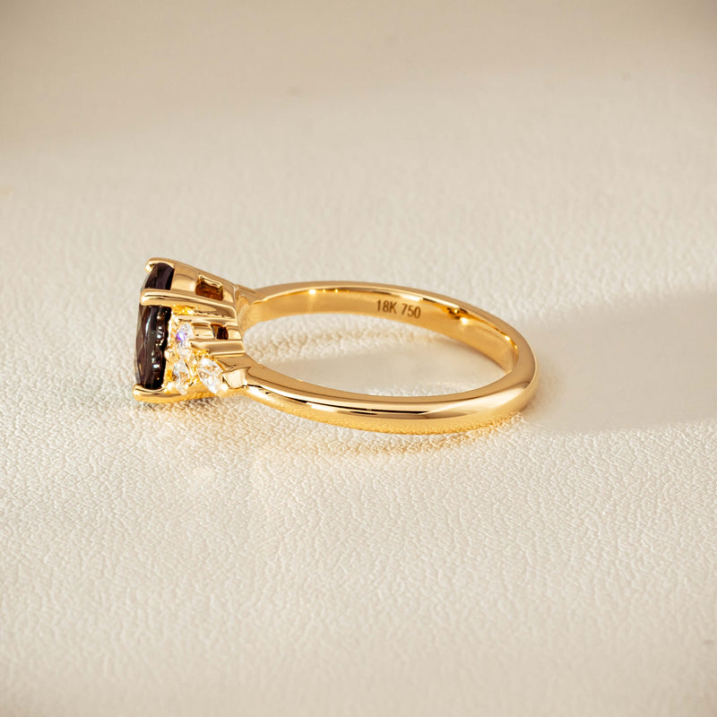 18ct Yellow Gold 2.20ct Green Sapphire & Diamond Oriana Ring