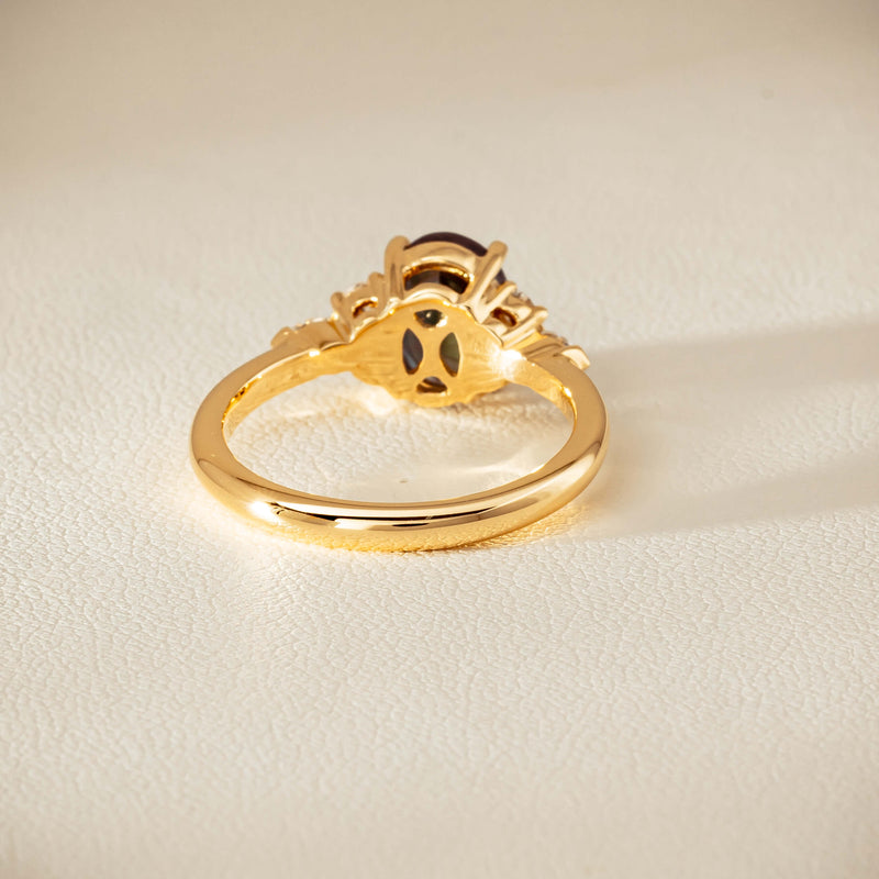 18ct Yellow Gold 2.20ct Green Sapphire & Diamond Oriana Ring