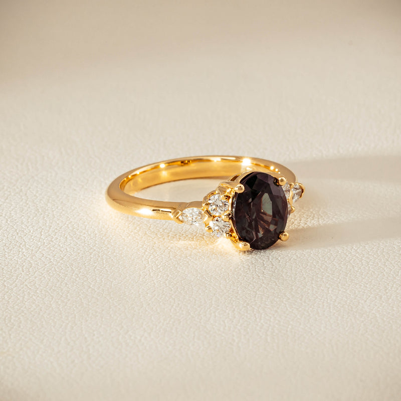 18ct Yellow Gold 2.20ct Green Sapphire & Diamond Oriana Ring