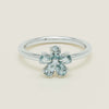 18ct White Gold Aquamarine & Diamond Forget-Me-Not Ring - Ring - Walker & Hall