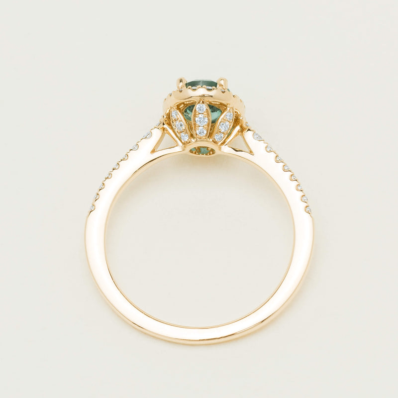 18ct Yellow Gold .72ct Emerald & Diamond Mini Sierra Ring