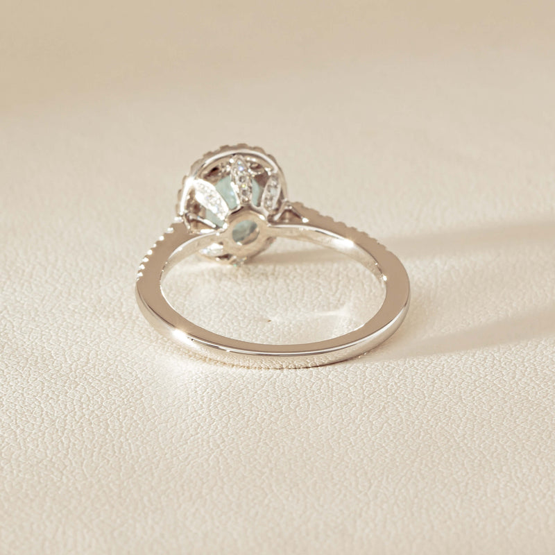 18ct White Gold 1.15ct Aquamarine & Diamond Sierra Ring - Ring - Walker & Hall