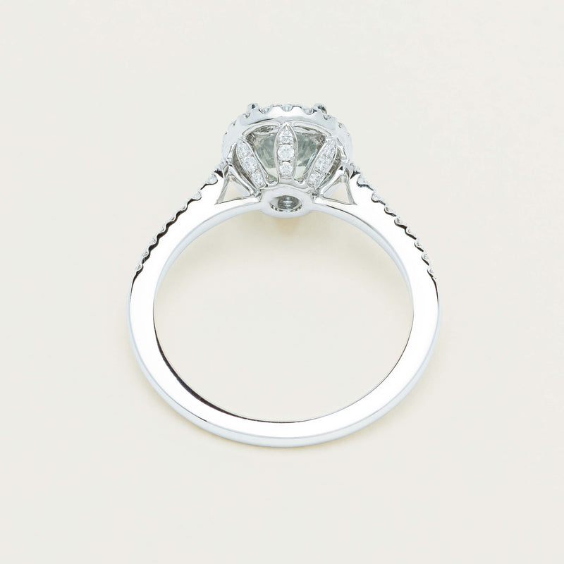 18ct White Gold 1.15ct Aquamarine & Diamond Sierra Ring