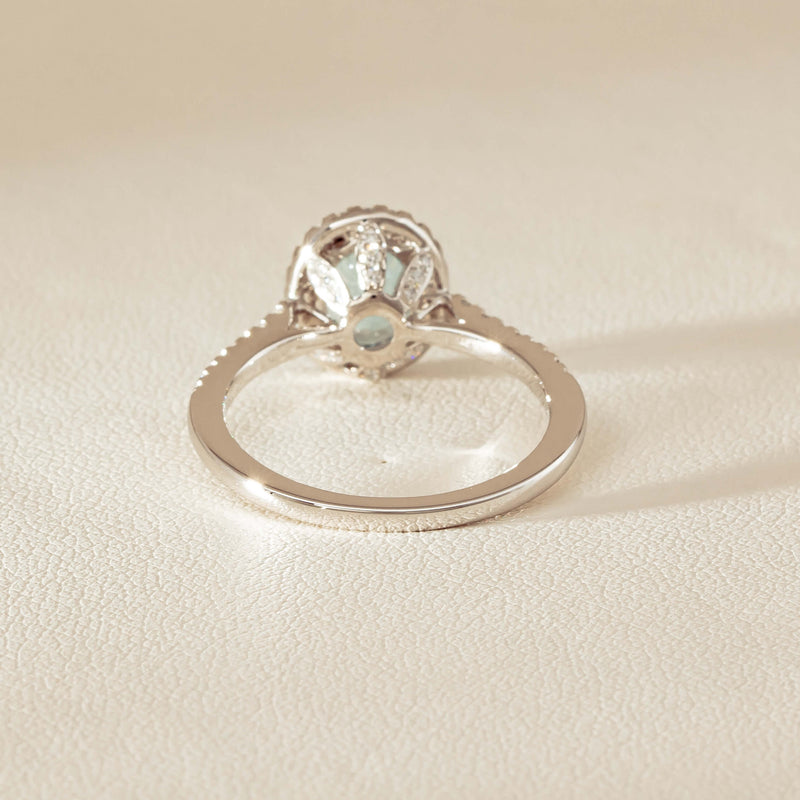 18ct White Gold 1.15ct Aquamarine & Diamond Sierra Ring - Ring - Walker & Hall