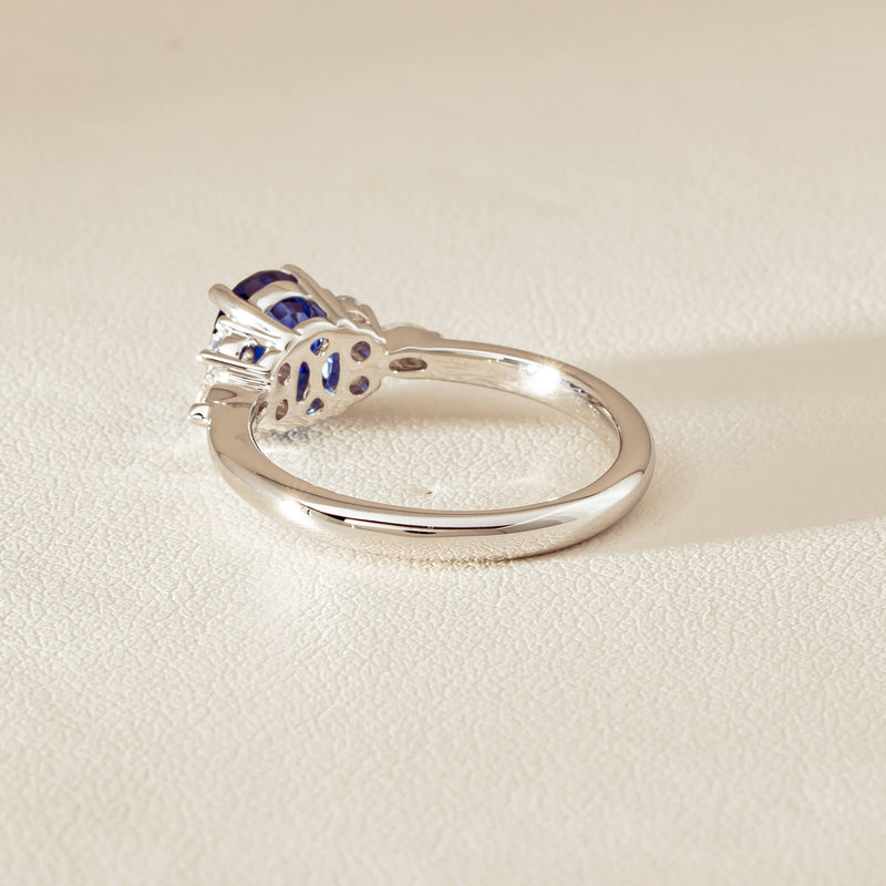 18ct White Gold 2.10ct Sapphire & Diamond Oriana Ring - Ring - Walker & Hall