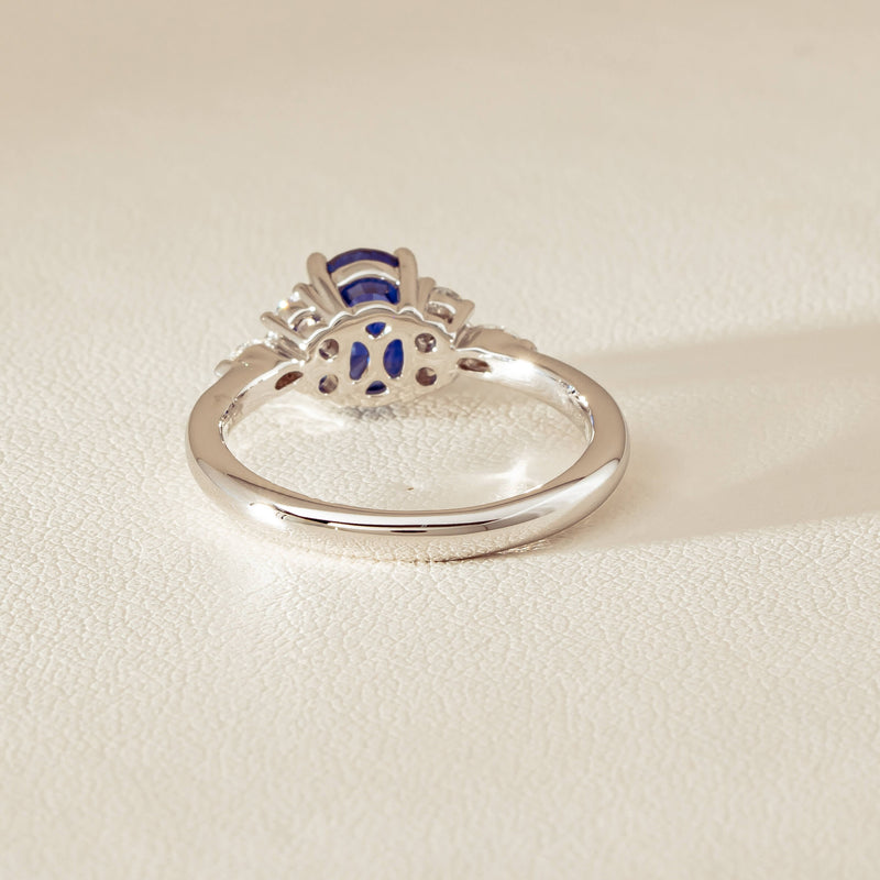 18ct White Gold 2.10ct Sapphire & Diamond Oriana Ring - Ring - Walker & Hall